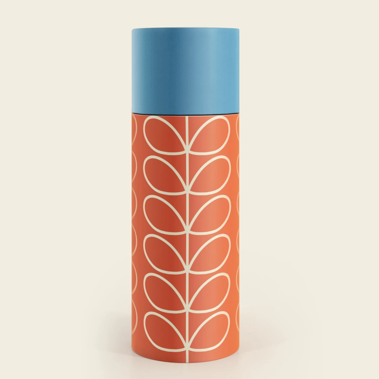 Stainless Steel Water Bottle - Orange Linear Stem - Image 3
