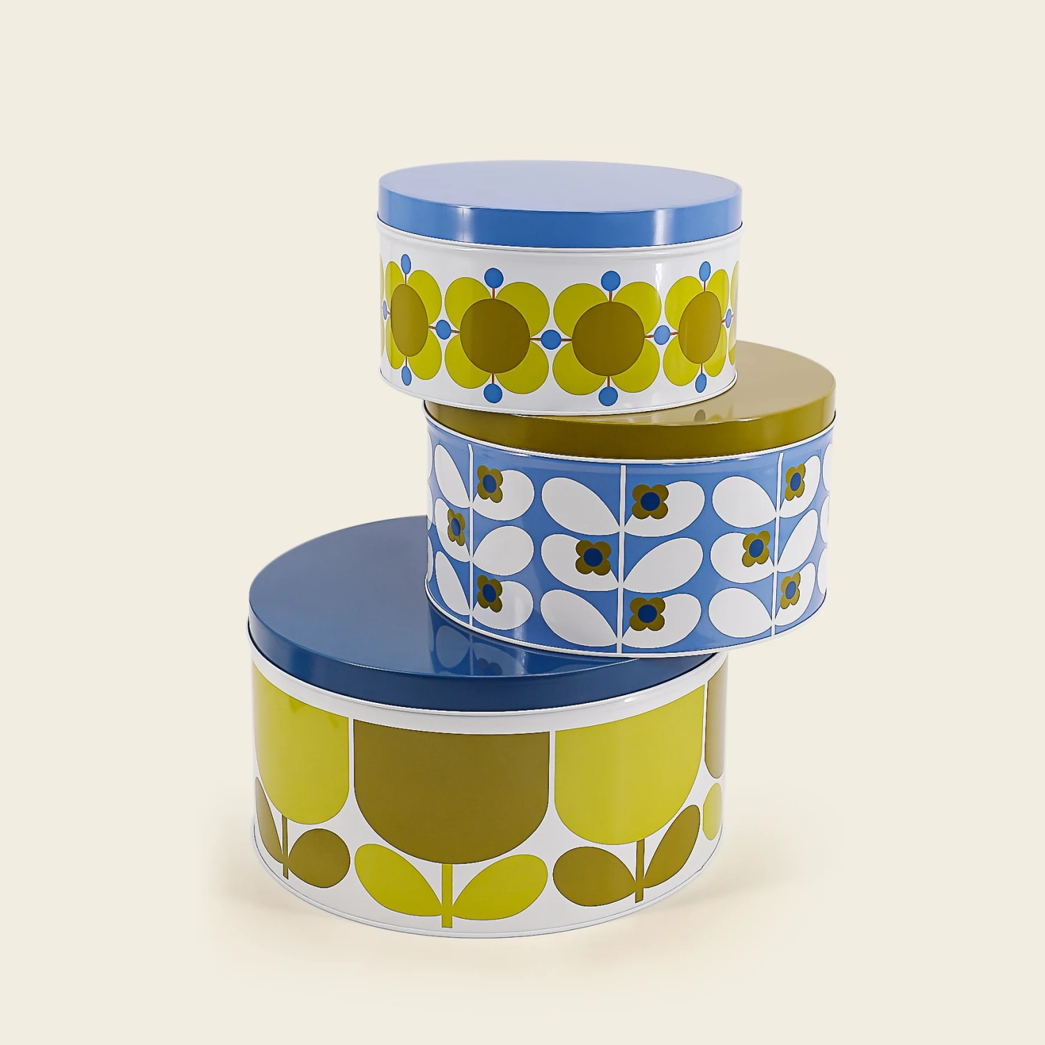 Nesting Cake Tins - Set Of 3 Sunflower/Sky