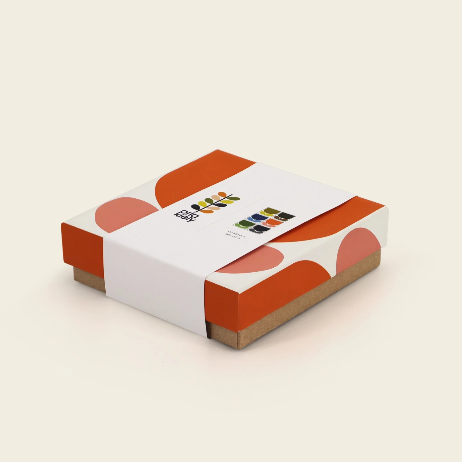 Set Of 6 Coasters Block Flower - Image 2