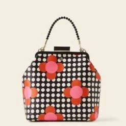Jenny D Handbag - Fuchsia Flower Polka Dot