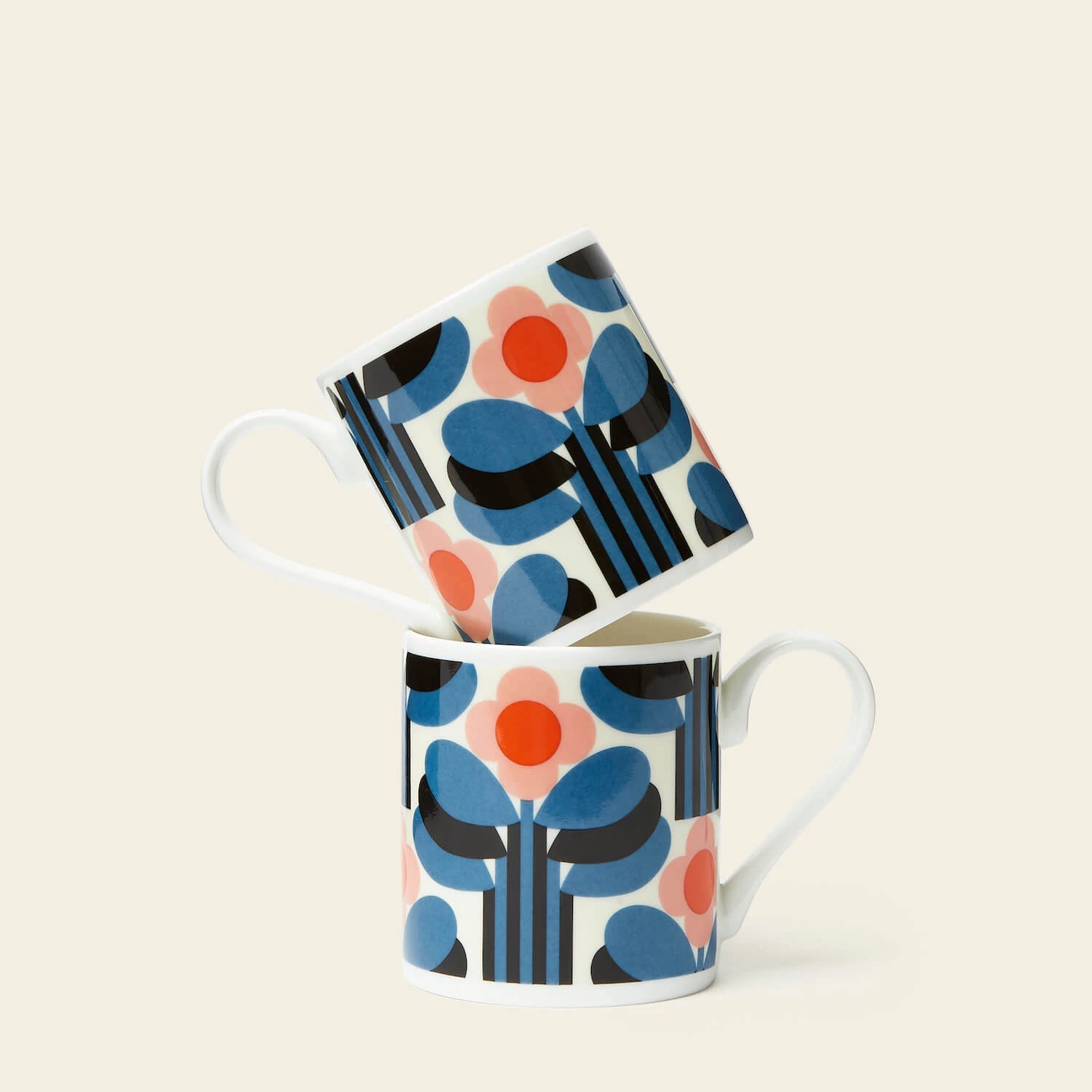 Standard Mug Set Of 2 - Art Deco Orange