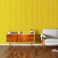 Linear Stem Sunflower Wallpaper - 52cm X 10m